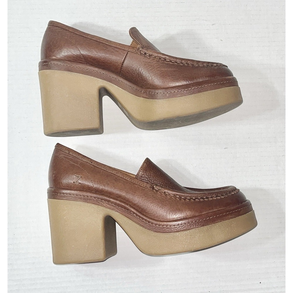 NWOB Zodiac Platform Loafers Womens 8 Brown Leather Dorit Light Academia Preppy - Picture 5 of 10